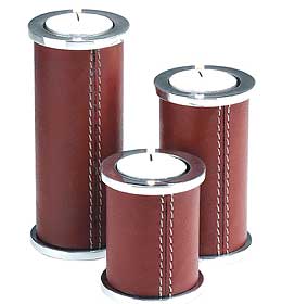Bougeoirs en simili cuir de Conforama
